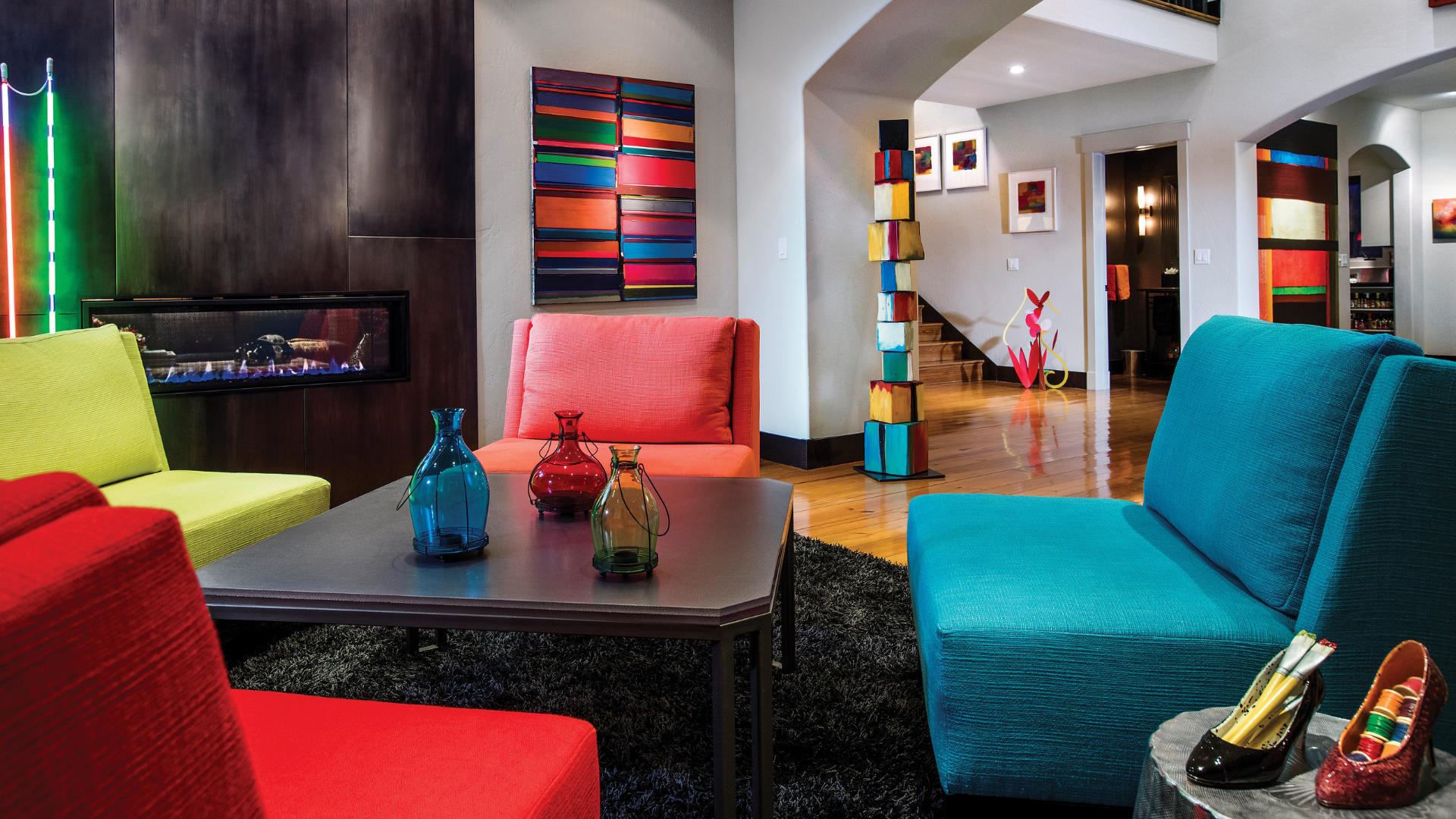 modern living room with area rug design